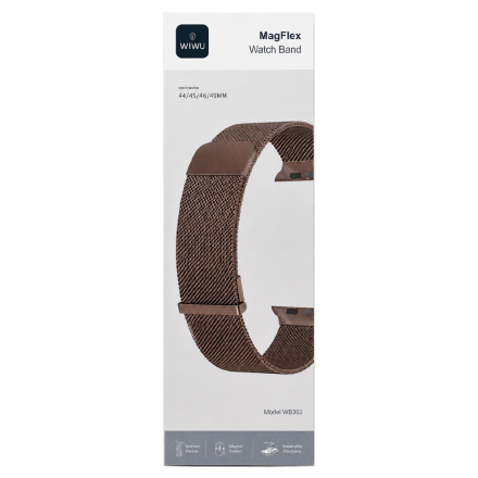 Браслет милановская петля WIWU MagFlex Watch Band (WB302) совместимый с Apple Watch (44/45/46/49mm) Sunnnset Gold (золотой)