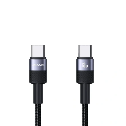 Кабель Usams Type-C/Type-C (SJ724) 1м 60W черный