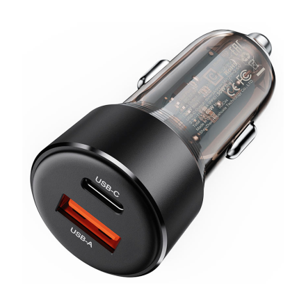 Автомобильное зарядное устройство Acefast USB/Type-C 60W