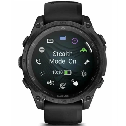 Умные часы Garmin TACTIX 8 47 мм AMOLED Sapphire DLC titanium with black (черные c силиконовым ремешком) (010-03405-00) EAC