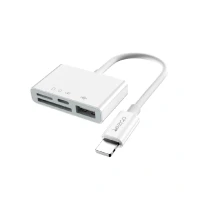 Переходник Yesido GS12 8pin-USB-SD&TF Card белый