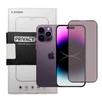 Конфиденциальное защитное стекло KZDOO совместимый с iPhone 14 Pro Max полноэкранное черное