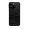 Накладка из эко-кожи Juteni с картхолдером совместимая с iPhone 15 Pro Max черная