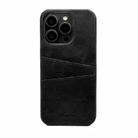 Накладка из эко-кожи Juteni с картхолдером совместимая с iPhone 15 Pro черная