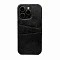 Накладка из эко-кожи Juteni с картхолдером совместимая с iPhone 15 Pro черная