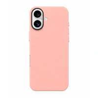 Накладка из эко-кожи Kzdoo Noble Collection совместимая с iPhone 16 Plus розовая