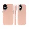 Накладка из эко-кожи Kzdoo Noble Collection совместимая с iPhone 16 Plus розовая