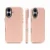Накладка из эко-кожи Kzdoo Noble Collection совместимая с iPhone 16 Plus розовая