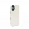 Накладка из эко-кожи Kzdoo Noble Collection совместимая с iPhone 16 Plus белая