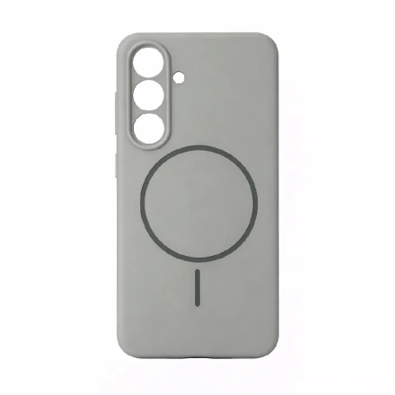 Накладка Silicone Case с MagSafe совместимая с Samsung S25 Plus/S24 Plus серая