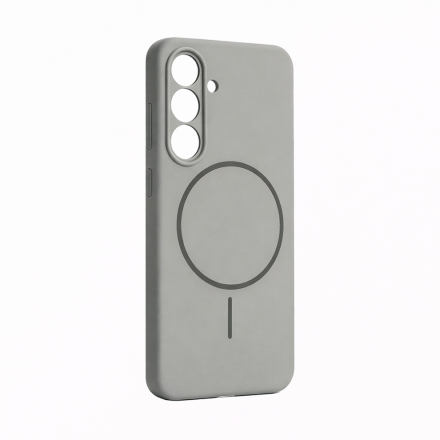 Накладка Silicone Case с MagSafe совместимая с Samsung S25 Plus/S24 Plus серая
