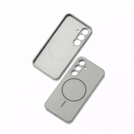 Накладка Silicone Case с MagSafe совместимая с Samsung S25 Plus/S24 Plus серая