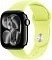 Apple Watch Series 11, 46 мм, корпус из алюминия цвета «чёрная смола», спортивный ремешок цвета «неоново-желтый» M/L (MEV84)