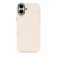 Накладка из эко-кожи Kzdoo Mag Noble Collection совместимая с iPhone 16 Plus белая