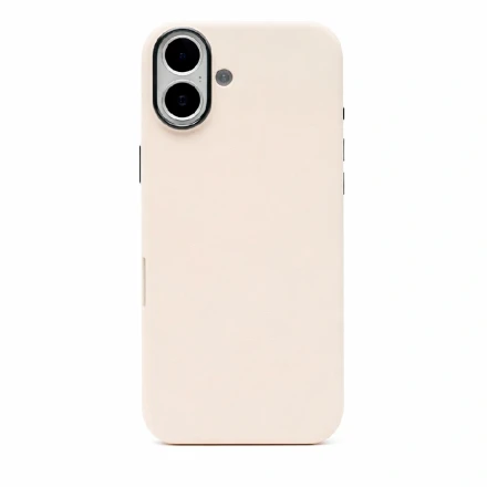 Накладка из эко-кожи Kzdoo Mag Noble Collection совместимая с iPhone 16 Plus белая