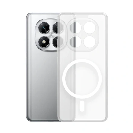 Противоударная накладка Cabal Premium Clear Case c MagSafe совместимая с ПОКО X7/Нот 14 Pro прозрачная