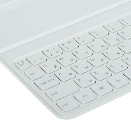 Чехол-клавиатура Keyboard совместимая с Ксиаоми Pad 7/7Pro/8/8 Pro/Poco Pad X1 белая (РУ/Англ раскладка) EAC