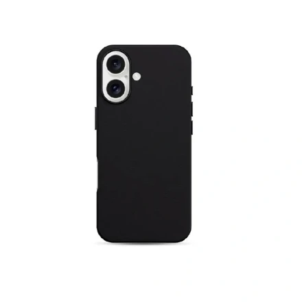 Накладка из эко-кожи Kzdoo Mag Noble Collection совместимая с iPhone 16 Plus черная