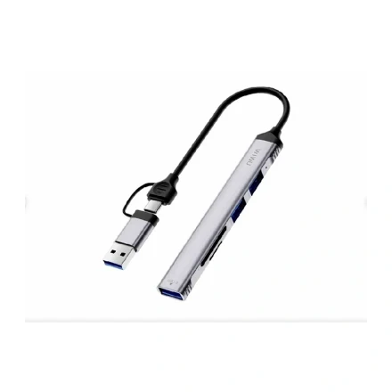Хаб Type-C WIWU ZOLO 5 in 1 USB-C/USB-A Hub (Wi-Hb003) Grey (серый)