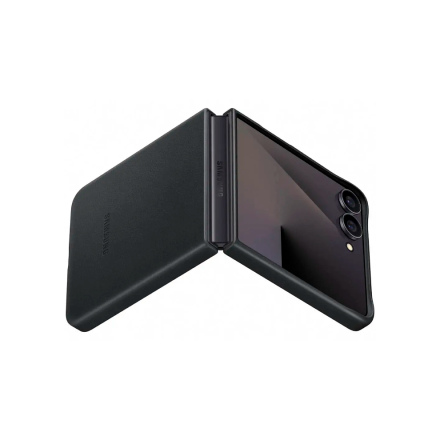 Накладка из эко кожи совместимая с Samsung Z Flip6/Flip 7FE черная