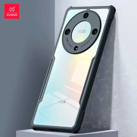 Противоударная накладка Xundd для Honor X9A прозрачная с черными бортами