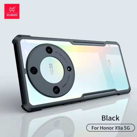 Противоударная накладка Xundd для Honor X9A прозрачная с черными бортами