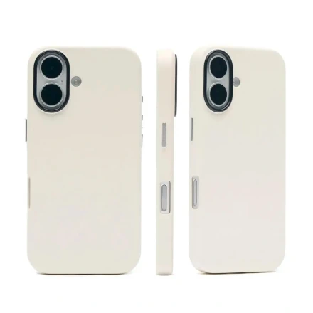 Накладка из эко-кожи Kzdoo Mag Noble Collection совместимая с iPhone 16 белая
