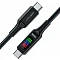 Кабель AceFast Led Type-C/Type-C C7-03 нейлон 100W 1.2м черный
